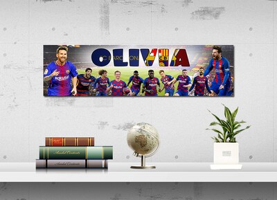 FC Barcelona - Personalized Poster with Your Name, Birthday Banner, Custom Wall Décor, Wall Art, 2 - image1